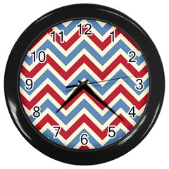 Zig Zags Pattern Wall Clocks (black) by Valentinaart