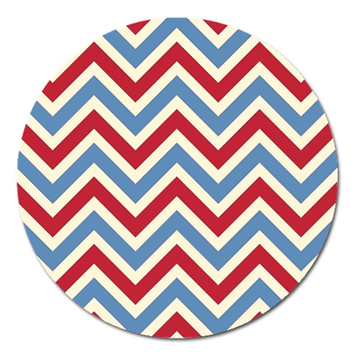 Zig zags pattern Magnet 5  (Round)