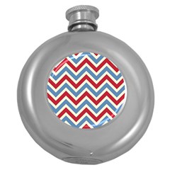 Zig Zags Pattern Round Hip Flask (5 Oz) by Valentinaart