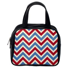 Zig Zags Pattern Classic Handbags (one Side) by Valentinaart