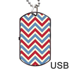 Zig Zags Pattern Dog Tag Usb Flash (one Side)