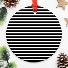 Horizontal Stripes Black Ornament (round) by Mariart