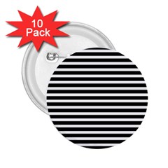 Horizontal Stripes Black 2 25  Buttons (10 Pack)  by Mariart