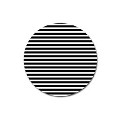 Horizontal Stripes Black Magnet 3  (round)