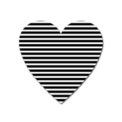 Horizontal Stripes Black Heart Magnet by Mariart