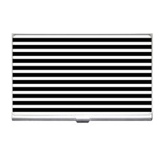 Horizontal Stripes Black Business Card Holders by Mariart