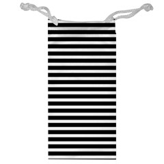 Horizontal Stripes Black Jewelry Bag by Mariart