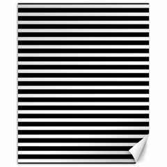 Horizontal Stripes Black Canvas 16  X 20   by Mariart