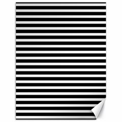 Horizontal Stripes Black Canvas 18  X 24  