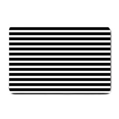 Horizontal Stripes Black Small Doormat  by Mariart