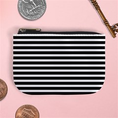 Horizontal Stripes Black Mini Coin Purses by Mariart