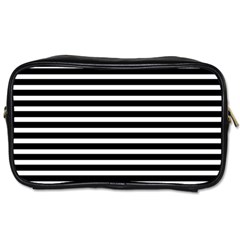 Horizontal Stripes Black Toiletries Bags by Mariart