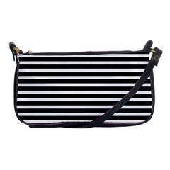 Horizontal Stripes Black Shoulder Clutch Bags