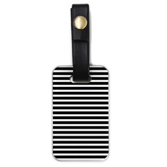 Horizontal Stripes Black Luggage Tags (one Side)  by Mariart