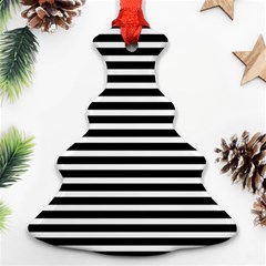 Horizontal Stripes Black Ornament (christmas Tree)  by Mariart