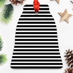 Horizontal Stripes Black Bell Ornament (two Sides) by Mariart