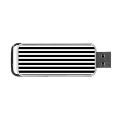 Horizontal Stripes Black Portable Usb Flash (one Side) by Mariart