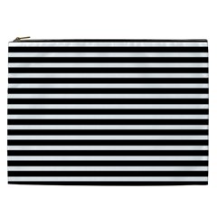 Horizontal Stripes Black Cosmetic Bag (xxl)  by Mariart