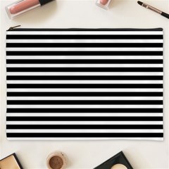 Horizontal Stripes Black Cosmetic Bag (xxxl)  by Mariart