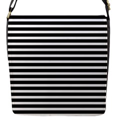 Horizontal Stripes Black Flap Messenger Bag (s)