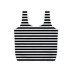 Horizontal Stripes Black Full Print Recycle Bags (s)  by Mariart