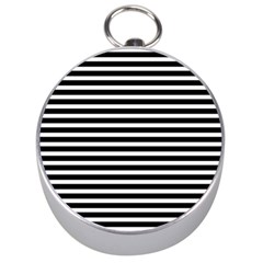 Horizontal Stripes Black Silver Compasses by Mariart