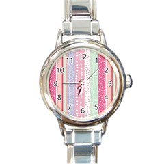 Heart Love Valentine Polka Dot Pink Blue Grey Purple Red Round Italian Charm Watch by Mariart