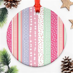 Heart Love Valentine Polka Dot Pink Blue Grey Purple Red Ornament (round) by Mariart