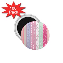 Heart Love Valentine Polka Dot Pink Blue Grey Purple Red 1 75  Magnets (100 Pack)  by Mariart