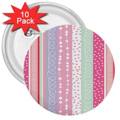 Heart Love Valentine Polka Dot Pink Blue Grey Purple Red 3  Buttons (10 Pack)  by Mariart