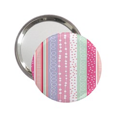 Heart Love Valentine Polka Dot Pink Blue Grey Purple Red 2 25  Handbag Mirrors by Mariart