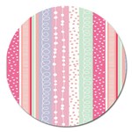 Heart Love Valentine Polka Dot Pink Blue Grey Purple Red Magnet 5  (Round) Front