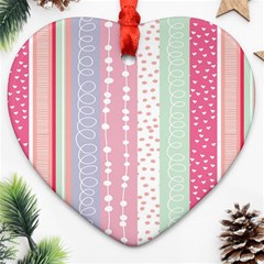 Heart Love Valentine Polka Dot Pink Blue Grey Purple Red Heart Ornament (two Sides) by Mariart