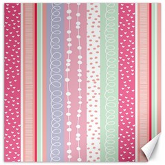 Heart Love Valentine Polka Dot Pink Blue Grey Purple Red Canvas 12  X 12   by Mariart