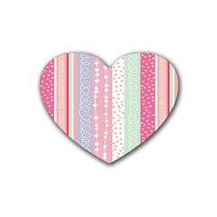 Heart Love Valentine Polka Dot Pink Blue Grey Purple Red Rubber Coaster (heart)  by Mariart