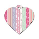 Heart Love Valentine Polka Dot Pink Blue Grey Purple Red Dog Tag Heart (Two Sides) Back