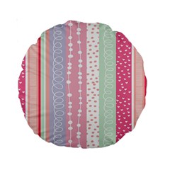 Heart Love Valentine Polka Dot Pink Blue Grey Purple Red Standard 15  Premium Round Cushions by Mariart