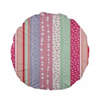 Heart Love Valentine Polka Dot Pink Blue Grey Purple Red Standard 15  Premium Round Cushions Back