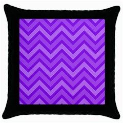 Zig Zags Pattern Throw Pillow Case (black) by Valentinaart