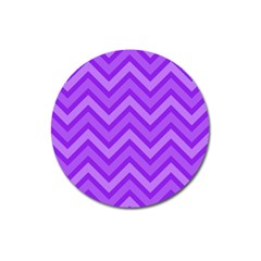 Zig Zags Pattern Magnet 3  (round) by Valentinaart