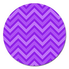 Zig Zags Pattern Magnet 5  (round) by Valentinaart