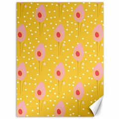 Flower Floral Tulip Leaf Pink Yellow Polka Sot Spot Canvas 36  X 48   by Mariart