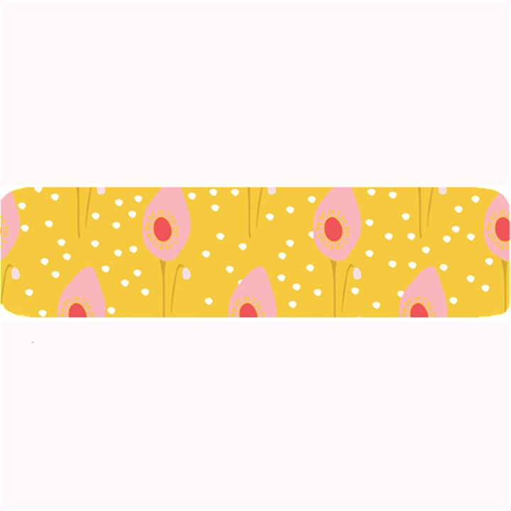 Flower Floral Tulip Leaf Pink Yellow Polka Sot Spot Large Bar Mats