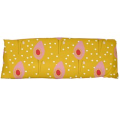 Flower Floral Tulip Leaf Pink Yellow Polka Sot Spot Body Pillow Case (dakimakura) by Mariart