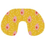 Flower Floral Tulip Leaf Pink Yellow Polka Sot Spot Travel Neck Pillows Front