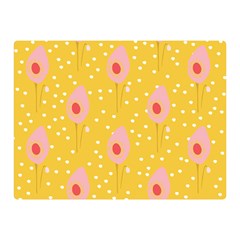 Flower Floral Tulip Leaf Pink Yellow Polka Sot Spot Double Sided Flano Blanket (mini)  by Mariart