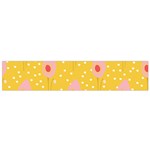 Flower Floral Tulip Leaf Pink Yellow Polka Sot Spot Flano Scarf (Small) Back