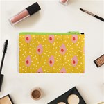 Flower Floral Tulip Leaf Pink Yellow Polka Sot Spot Cosmetic Bag (XS) Back