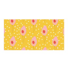 Flower Floral Tulip Leaf Pink Yellow Polka Sot Spot Satin Wrap by Mariart