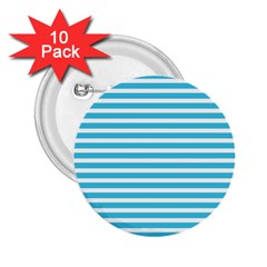 Horizontal Stripes Blue 2 25  Buttons (10 Pack)  by Mariart